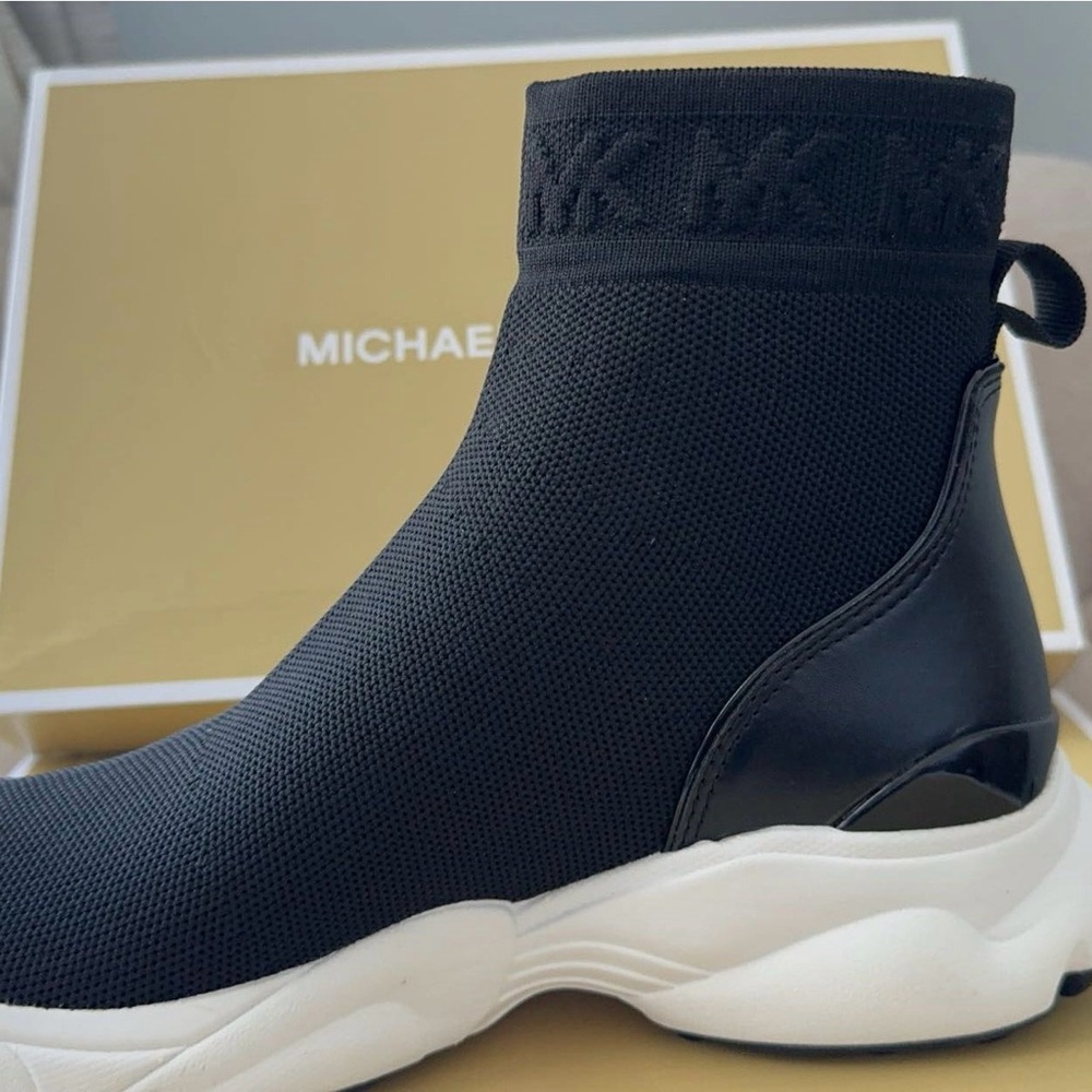 Michael Kors Black and White Knit High-Tops